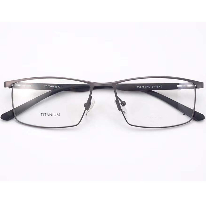 new superlight men business glasses frame optical halfrim rectangular mental 5716146 for male prescription eyeglasses fullset design case