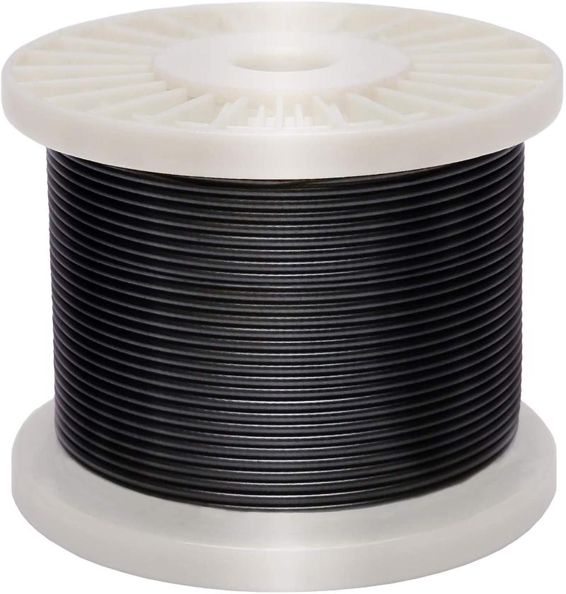 Yarn Derrun Vinyl Coated Wire Rope,Black Covered 304 Stainless Steel Cable, 200 Feet 1/16 Inch Overmolded To 3/32, As shown
Yarn Derrun Vinyl Coated Wire Rope,Black Covered 304 Stainless Steel Cable, 200 Feet 1/16 Inch Overmolded To 3/32, As shown