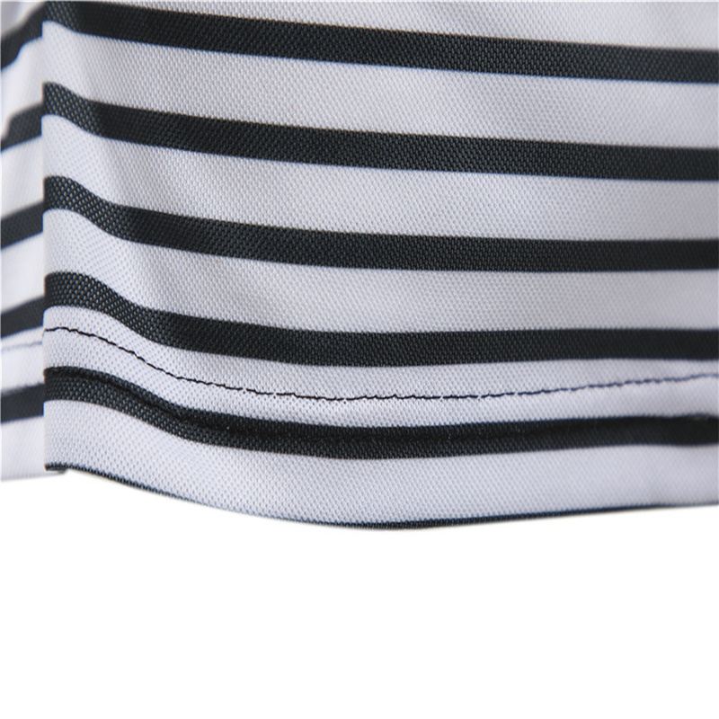 AIOPESON Spring Summer Short Sleeve Mens Polos Black and White Stripes Polo Men Social Business Casual Mens Clothes 220704