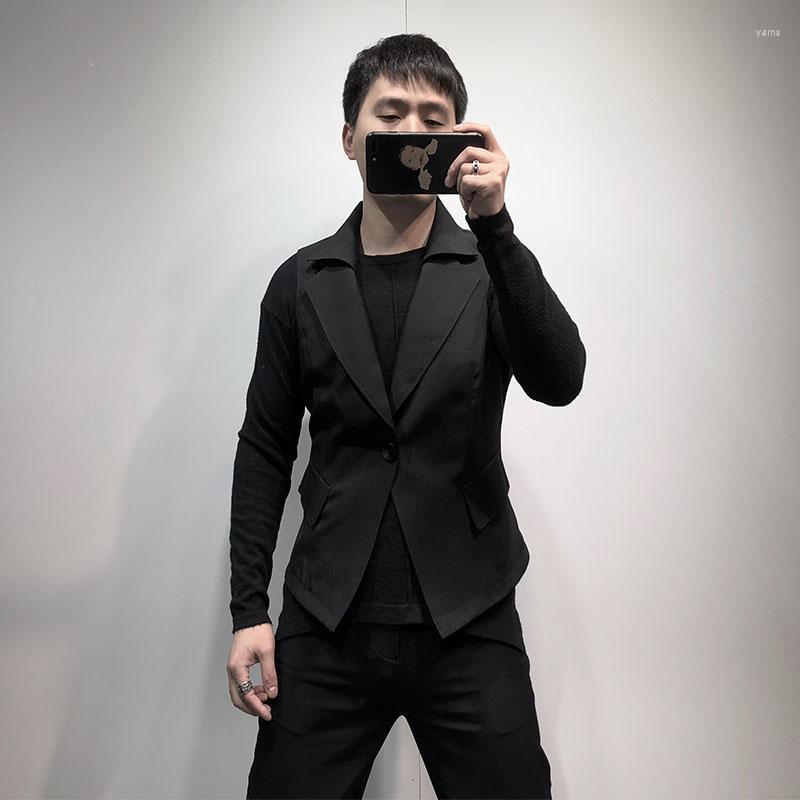 Original Spring And Summer Thin Fit Short Waist Lapel Fashion Men' Vest Yamamoto Street Style Versatile Sleeve Less Jacket Fash Vests, Black
Original Spring And Summer Thin Fit Short Waist Lapel Fashion Men' Vest Yamamoto Street Style Versatile Sleeve Less Jacket Fash Vests, Black