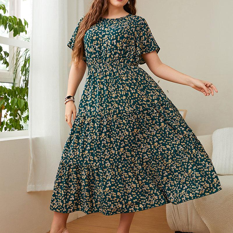 Plus Size Dresses -4XL Women Summer 2022 Fashion Floral Loose Dress Elegant Female Clothing Oversize Short Sleeve Midi DressPlus, Green
Plus Size Dresses -4XL Women Summer 2022 Fashion Floral Loose Dress Elegant Female Clothing Oversize Short Sleeve Midi DressPlus, Green