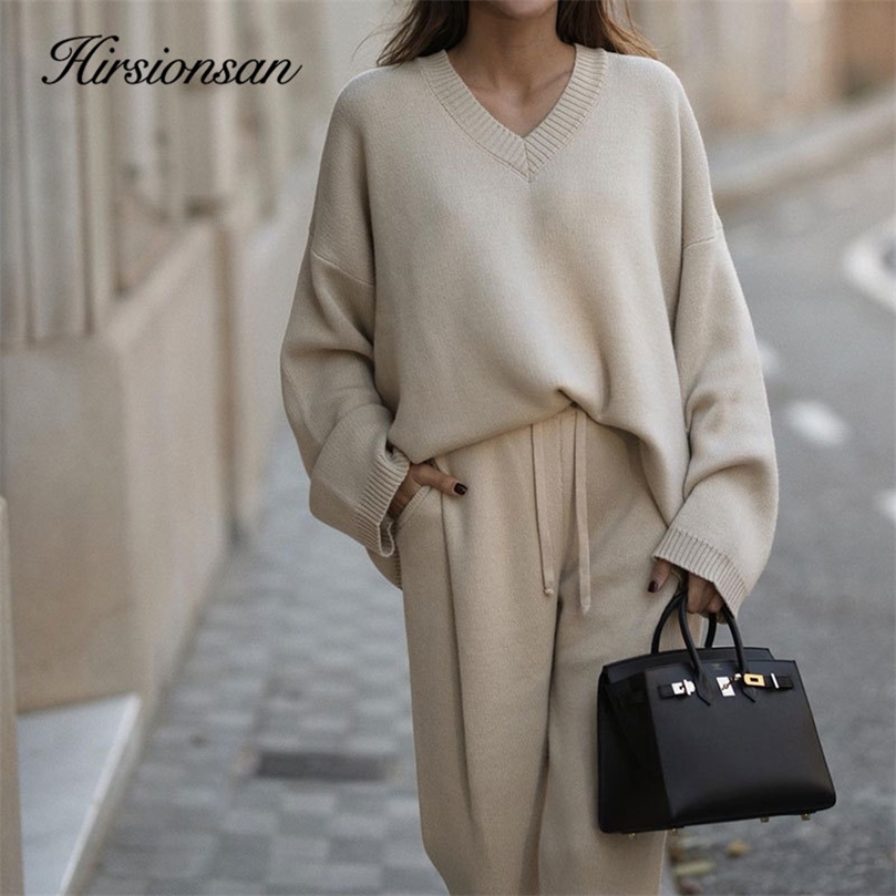 Hirsionsan V Neck Cashmere Sweater Women Autumn Elegant Knitted Casual Pullovers Loose Soft Female Jumper Lazy Oaf 220816, Khaki 
Hirsionsan V Neck Cashmere Sweater Women Autumn Elegant Knitted Casual Pullovers Loose Soft Female Jumper Lazy Oaf 220816, Khaki
