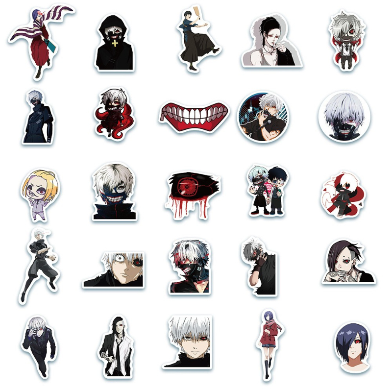50Pcs/Lot Classic Anime Tokyo Ghoul stickers Graffiti Sticker Decoration Suitcase Skateboard Waterproof PVC Sticker
