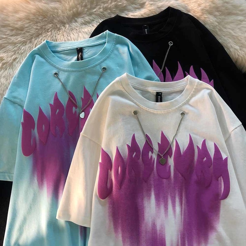 Love Print Couple T-Shirt Summer Japanese Cute Loose Cotton Tees d Japan Wave Cool Girl High Streetwear Casual 0613, Black
Love Print Couple T-Shirt Summer Japanese Cute Loose Cotton Tees d Japan Wave Cool Girl High Streetwear Casual 0613, Black