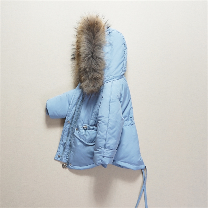 Winter Children's Clothing Set Suit Down Jacket Bib PantsTwo-piece Boy Girl -30 Winter Outerwear Snowsuit Ski Suit Thickened LJ201203