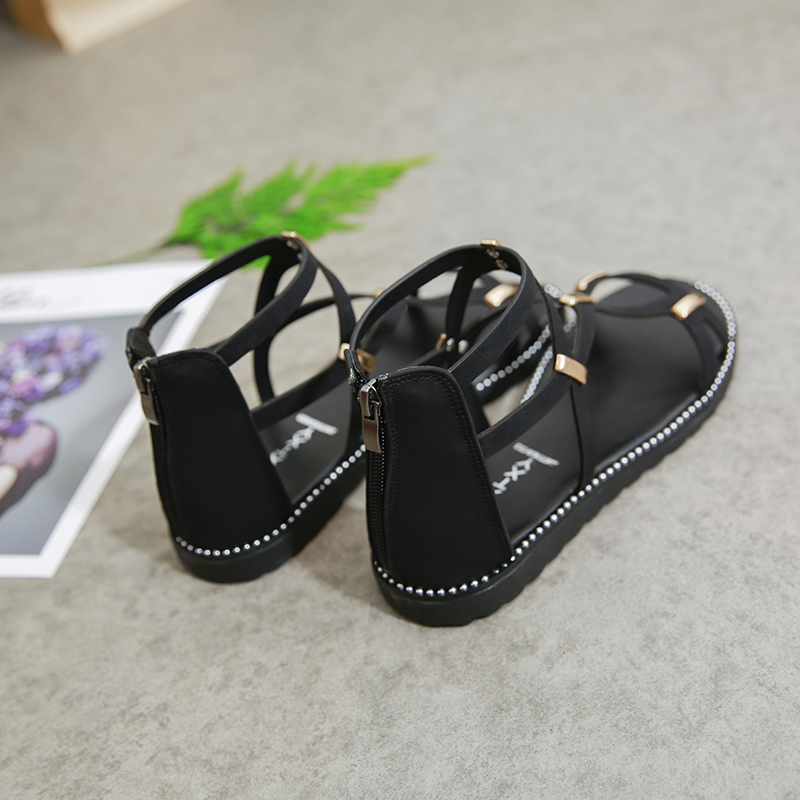 Strappy flat sandals women soft-soled comfortable and lightweight soft-soled sandals Women's slip-on shoes zapatos mujer verano 220506