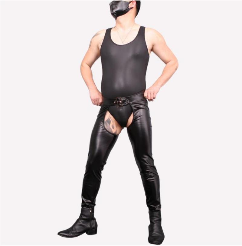 Men's Pants Japanese Man Open Crotch Skinny Stage PVC Faux Leather Low Waist Donot Take Off Crotchless Trousers Separates Legs LeggingMen's, Black
Men's Pants Japanese Man Open Crotch Skinny Stage PVC Faux Leather Low Waist Donot Take Off Crotchless Trousers Separates Legs LeggingMen's, Black