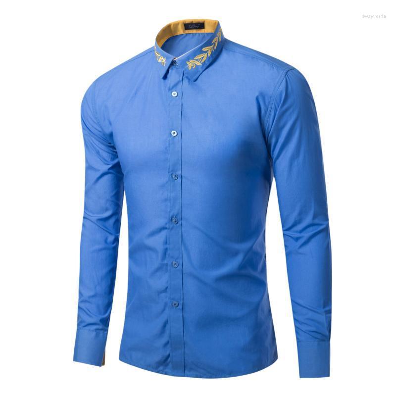Men's Dress Shirts Embroidery Collar Mens Shirt Solid Black Blue Burgundy White Chemise Homme Long Sleeves Camisas Para Hombre De Dway22
Men's Dress Shirts Embroidery Collar Mens Shirt Solid Black Blue Burgundy White Chemise Homme Long Sleeves Camisas Para Hombre De Dway22