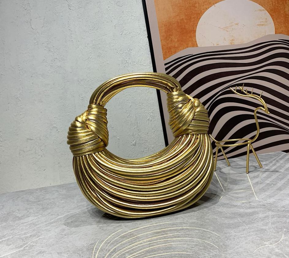 new noodle bag hand-woven clutch handbag solid color fashion personality underarm bag tide