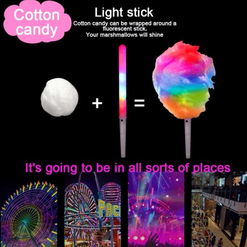 New Colorful Party LED Light Stick Flash Glow Cotton Candy Stick Flashing Cone For Vocal Concerts Night Parties DHL FY5031 sxa5