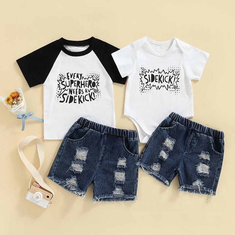Clothing Sets 0-6Y Brother Kids Boys Clothes 2pcs Letter Printed/Patchwork Romper/T Shirts Denim ShortsClothing, As pic
Clothing Sets 0-6Y Brother Kids Boys Clothes 2pcs Letter Printed/Patchwork Romper/T Shirts Denim ShortsClothing, As pic