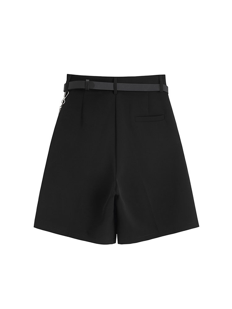 Summer Suit Shorts Women Loose High Waist Fashion Casual Drop Feeling Show Solid Wide Leg Straight Shorts For Girls Soft 220527