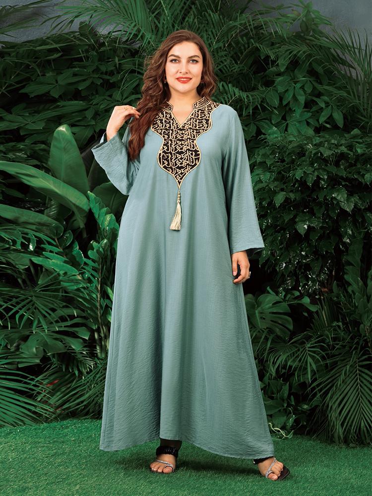 Plus Size Dresses Women Large Elegant Maxi 2022 Spring Long Sleeve Abaya Oversized Muslim Party Evening Festival ClothingPlus, Blue
Plus Size Dresses Women Large Elegant Maxi 2022 Spring Long Sleeve Abaya Oversized Muslim Party Evening Festival ClothingPlus, Blue