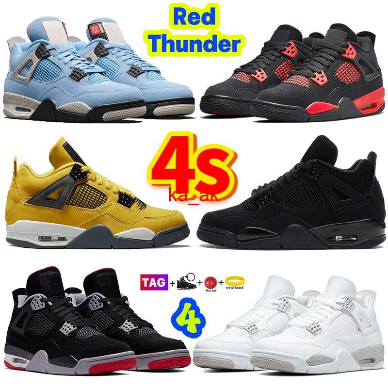 WITH BOX designer boot Red Thunder 4s 4 Black Cat Basketball Shoes University Blue White Oreo Cement Tour Yellow Bred Shimmer Metallic Green Purple Pure Money Men, #6- bred 2019
WITH BOX designer boot Red Thunder 4s 4 Black Cat Basketball Shoes University Blue White Oreo Cement Tour Yellow Bred Shimmer Metallic Green Purple Pure Money Men, #6- bred 2019