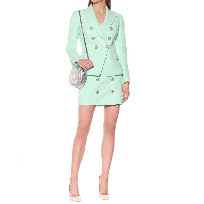 Skirt Blazer Suit Women Golden DoubleBreasted Button Buckle Mint Green Cotton Blazer Skirt Two Pieces Sets Women blazer Suit J220813
Skirt Blazer Suit Women Golden DoubleBreasted Button Buckle Mint Green Cotton Blazer Skirt Two Pieces Sets Women blazer Suit J220813