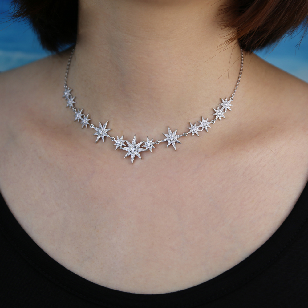 New Cubic Zirconia Sparking Bling Star Northstar Charm Necklace Link Chain for Women Fashion Charms Statement Jewelry Wholeslae
New Cubic Zirconia Sparking Bling Star Northstar Charm Necklace Link Chain for Women Fashion Charms Statement Jewelry Wholeslae