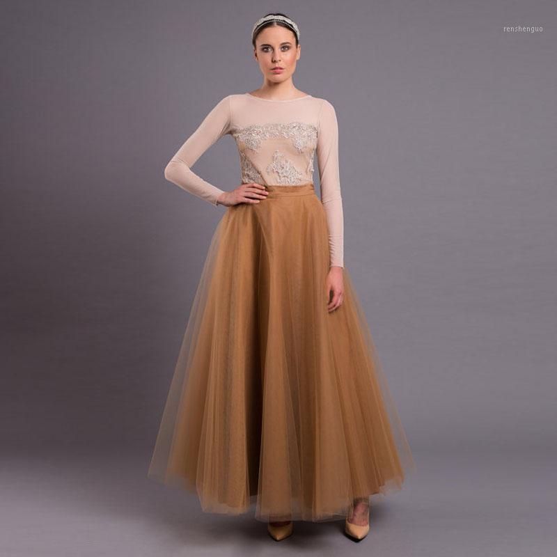 Skirts Fashion 5 Layers Tulle Long Skirt Custom Made Khaki Ball Gown Bridesmaid Vintage Floor Length Tutu Women Maxi, Beige
Skirts Fashion 5 Layers Tulle Long Skirt Custom Made Khaki Ball Gown Bridesmaid Vintage Floor Length Tutu Women Maxi, Beige