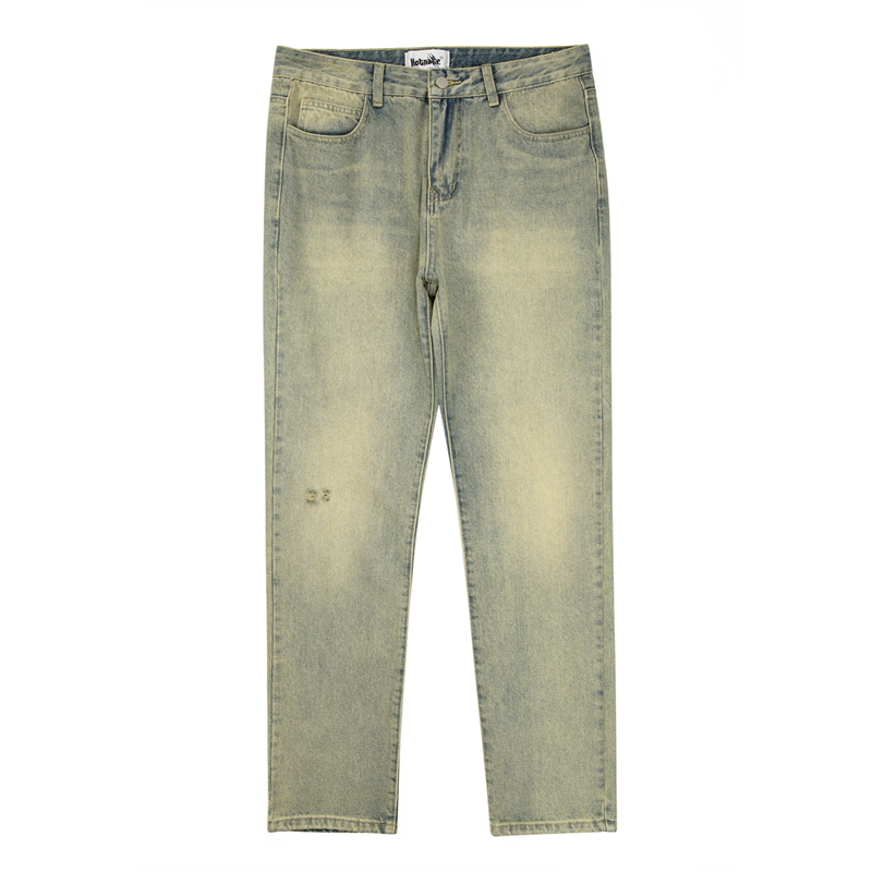 High Street Washed Hole Frayed Yellow Jeans Men's Harajuku Retro Straight Pockets Solid Color Baggy Casual Denim Trousers
High Street Washed Hole Frayed Yellow Jeans Men's Harajuku Retro Straight Pockets Solid Color Baggy Casual Denim Trousers