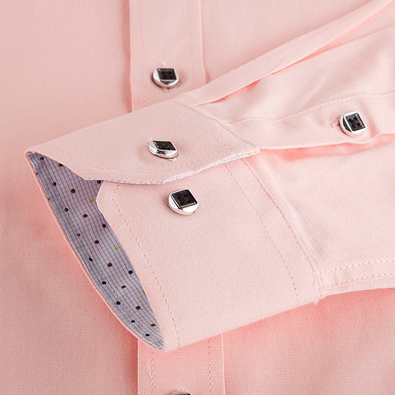 Men's Regular-fit Long Sleeve Solid Linen Shirt Single Patch Pocket Square Collar Inner Polka Dot Casual Button-up Thin Shirts 220322
