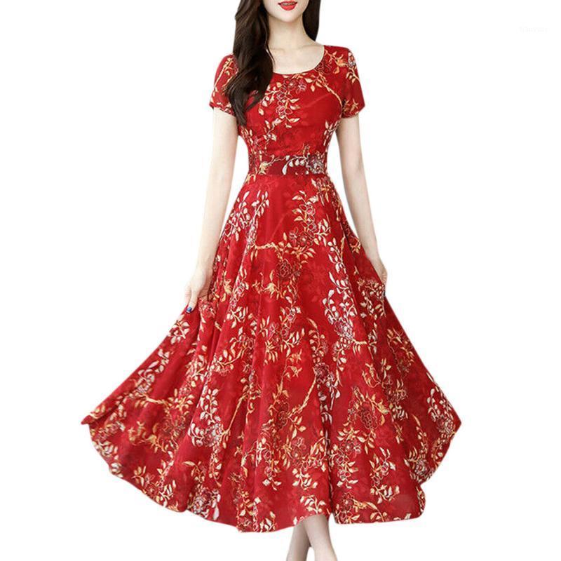Casual Dresses Women A Line Short Sleeve Summer Dress Bohemian Floral Printed Round Collar High Waist Party Holiday Sundress Vestidos, Red
Casual Dresses Women A Line Short Sleeve Summer Dress Bohemian Floral Printed Round Collar High Waist Party Holiday Sundress Vestidos, Red