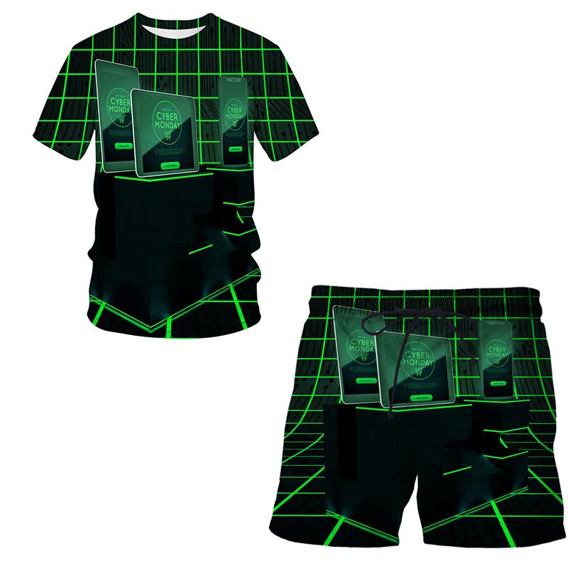 Men's Tracksuits Future Technology Summer 3D Printed T-shirt Shorts Set Sportswear Tracksuit O Neck Short Sleeve Clothing Suit, Gray
Men's Tracksuits Future Technology Summer 3D Printed T-shirt Shorts Set Sportswear Tracksuit O Neck Short Sleeve Clothing Suit, Gray