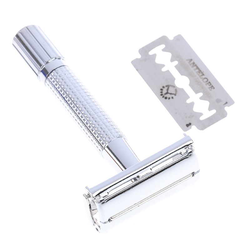 Stainless Steel Classic Razor Handle For Men Barber Straight Razor Holder Men's Shaving Face Razor Blades Shaving Machine 220708