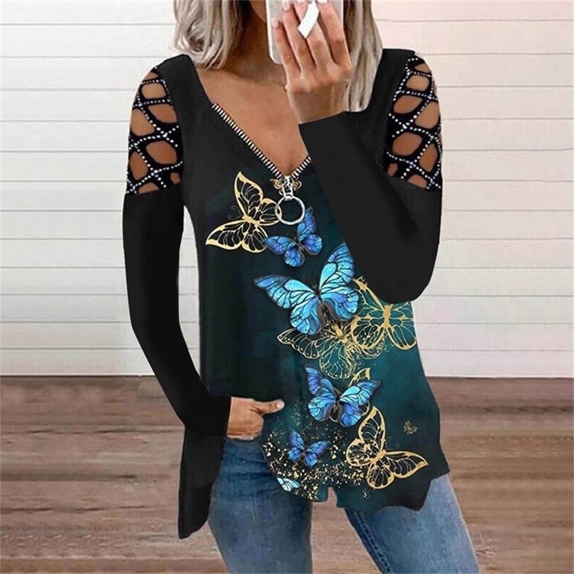 Spring Autumn Drilling Zipper V Neck Long Sleeve T-shirt Women Sexy Casual Loose Fashion Hollow Out Retro Shirt Top 5XL 220401, Black
Spring Autumn Drilling Zipper V Neck Long Sleeve T-shirt Women Sexy Casual Loose Fashion Hollow Out Retro Shirt Top 5XL 220401, Black