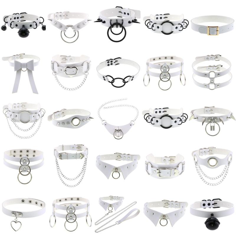 Chokers Goth White PU Leather Heart Round Punk Choker Chains Necklace For Women Spike Rivet Leash Neck Collar Cosplay Gothic Jewelry
Chokers Goth White PU Leather Heart Round Punk Choker Chains Necklace For Women Spike Rivet Leash Neck Collar Cosplay Gothic Jewelry