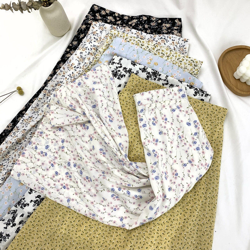 7 Colors Skirts Women Sweet Summer Retro Female Harajuku Student Ins Aline Basic Floral Arrival Holiday Soft Faldas Midi 220701