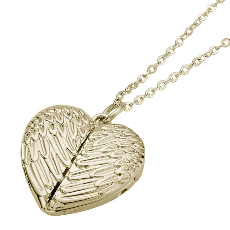 Heart Sublimation Blanks Angel Wing Love Heart Necklaces Custom Lockable Photo Blank MDF Printable Pendant for Women