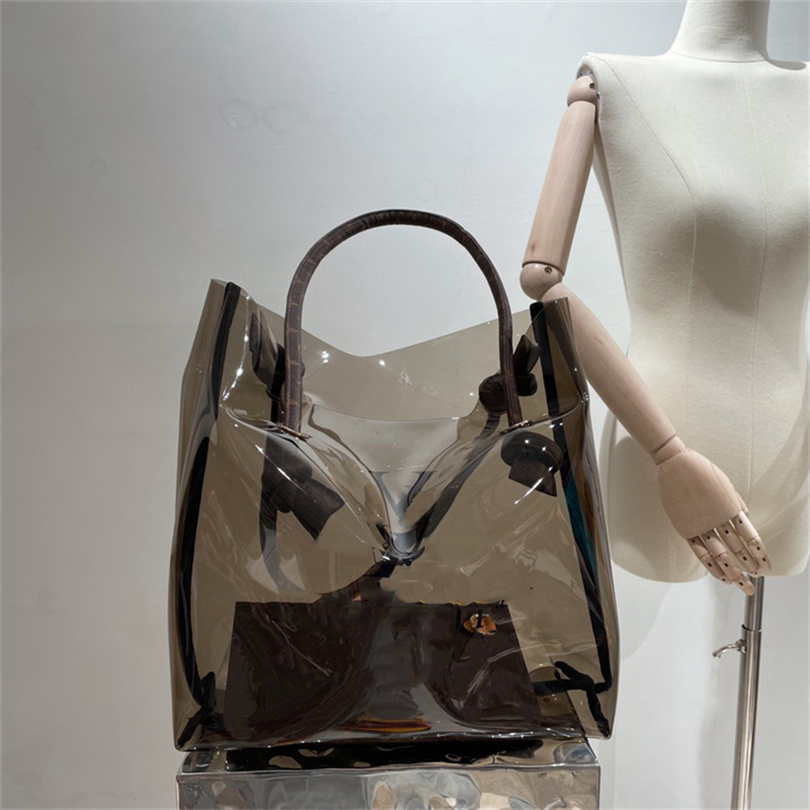 Women Fashion L Brand Transparent Large Tote Bag Designer Clear Pvc Handbags Luxury Shoulder Crossbody Bags Summer Beach Jelly Bag, Brown
Women Fashion L Brand Transparent Large Tote Bag Designer Clear Pvc Handbags Luxury Shoulder Crossbody Bags Summer Beach Jelly Bag, Brown