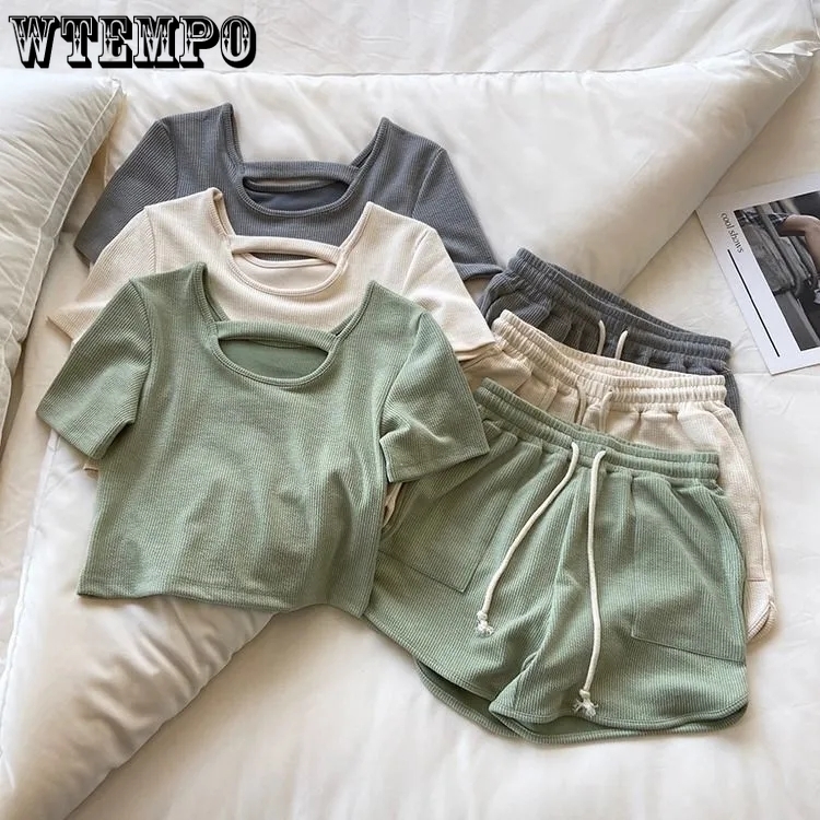 2PCS Women Sports Suit Short Sleeve T-Shirt Loose Wide Leg High Waist Shorts Two Piece Set Solid Casual Suits Jogging Tracksuit 0616, Green
2PCS Women Sports Suit Short Sleeve T-Shirt Loose Wide Leg High Waist Shorts Two Piece Set Solid Casual Suits Jogging Tracksuit 0616, Green