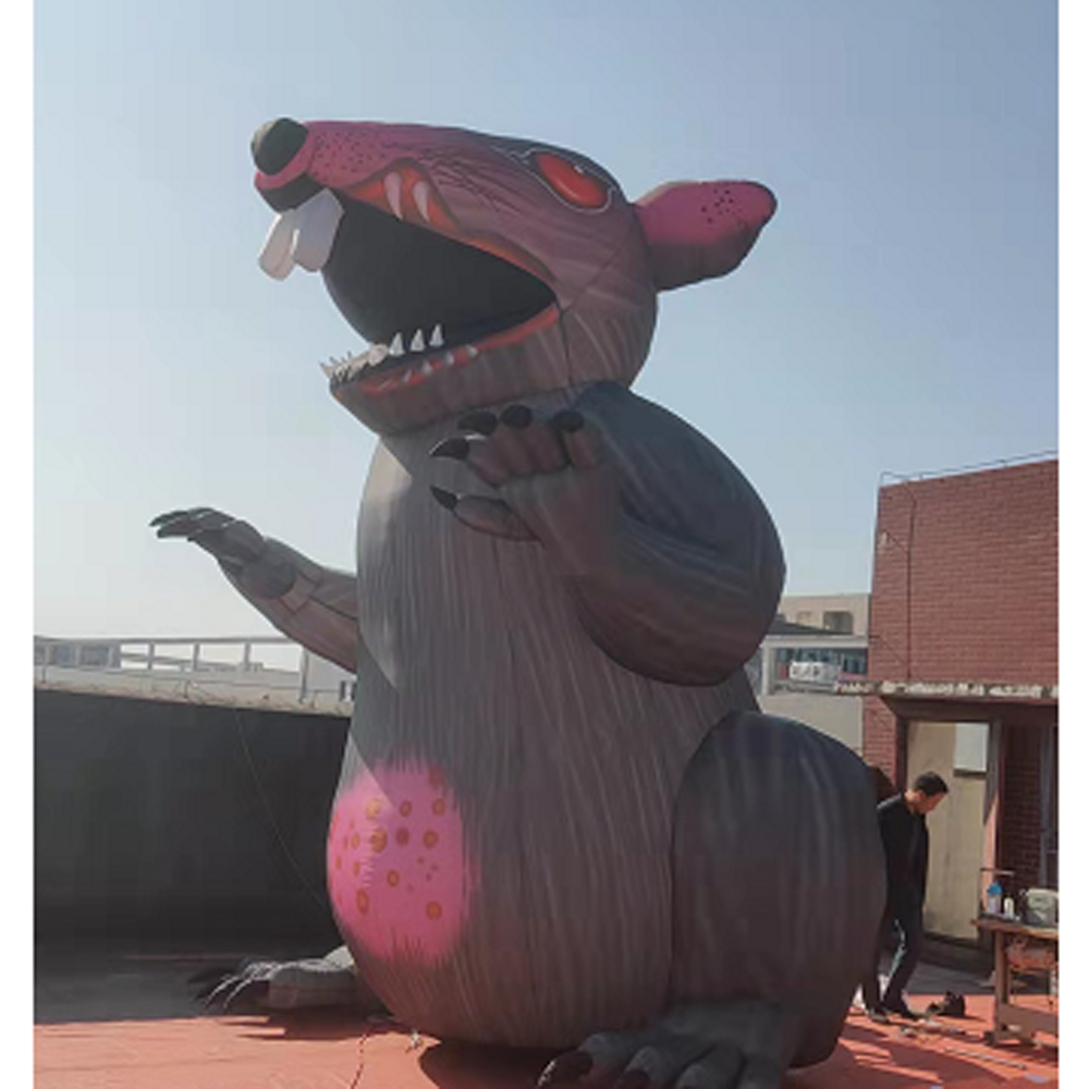 wholesale outdoor creepy giant inflatable mouse grey inflatable rat model for advertising