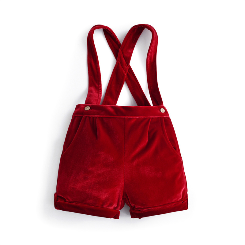 born Clothes Suit Baby Boy Clothing Sets for Birthday Wedding Party Children Withe Blouse Velvet Pants 3Pcs Outfits With Hats 220326