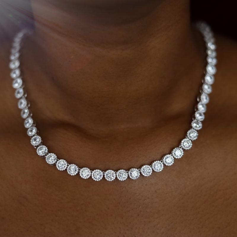 Chains Summer Fashion Iced Out Bling Sparking Round Cubic Zirconia Tennis Chain Choker Necklace For Women Charm Wedding JewelryChains
Chains Summer Fashion Iced Out Bling Sparking Round Cubic Zirconia Tennis Chain Choker Necklace For Women Charm Wedding JewelryChains