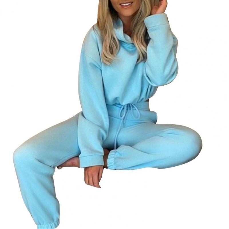 Women' Two Piece Pants 1 Set Hoodie Hooded Drawstring Women Solid Color Crop Top Sweatshirt Sweatpants For Daily Wear Outfit 2022, Blue
Women' Two Piece Pants 1 Set Hoodie Hooded Drawstring Women Solid Color Crop Top Sweatshirt Sweatpants For Daily Wear Outfit 2022, Blue