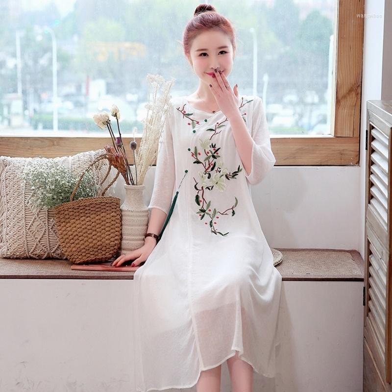 Ethnic Clothing Robe Vintage Femme Fashion 2022 Summer Dresses Embroidery Midi Dress Loose Cheongsam Qipao Women Elegant Chinese TA1560Ethni
Ethnic Clothing Robe Vintage Femme Fashion 2022 Summer Dresses Embroidery Midi Dress Loose Cheongsam Qipao Women Elegant Chinese TA1560Ethni