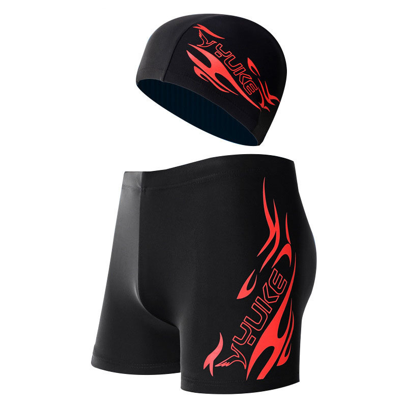 Men's Swimsuit With Hat Beach Sport Swim Trunks Men Surf Swimming Shorts For Male Swimwear Boxer Quick Drying Briefs Plus Size 220505