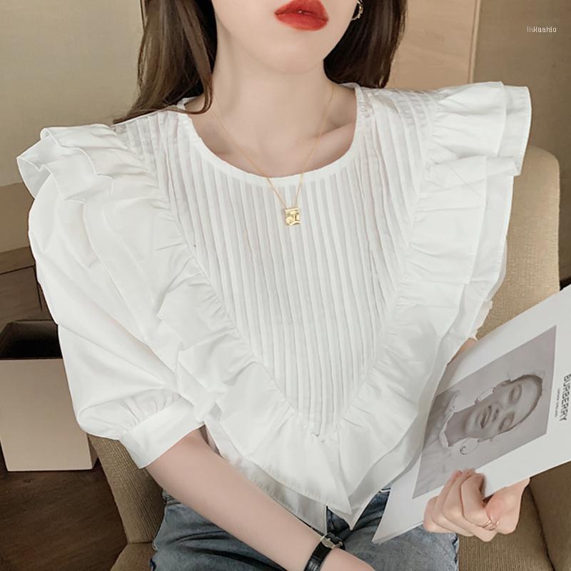 Women' Blouses & Shirts Summer Short Sleeve Blouse Women O-Neck Ruffles Chiffon White Shirt Tops Blusas Mujer De Moda 2022 Top F25
Women' Blouses & Shirts Summer Short Sleeve Blouse Women O-Neck Ruffles Chiffon White Shirt Tops Blusas Mujer De Moda 2022 Top F25