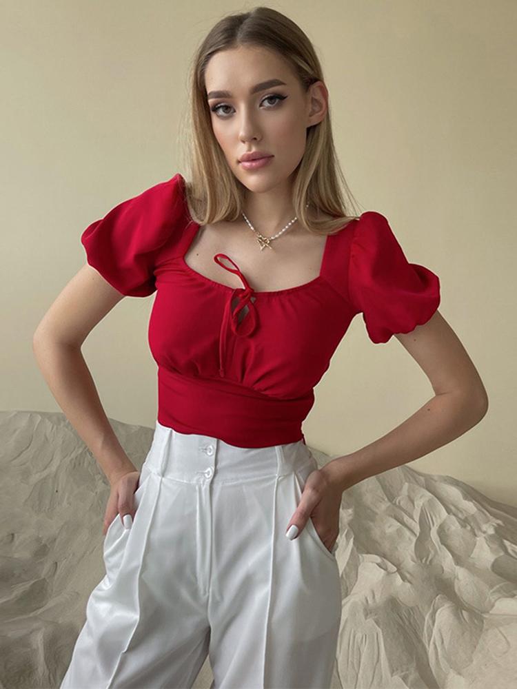 Women' Blouses & Shirts Summer Vintage Puff Sleeve Chic Shirt 2022 Woman Square Collar Sexy Short Blouse Female High Waist Slim Top T Shirt, Pink
Women' Blouses & Shirts Summer Vintage Puff Sleeve Chic Shirt 2022 Woman Square Collar Sexy Short Blouse Female High Waist Slim Top T Shirt, Pink