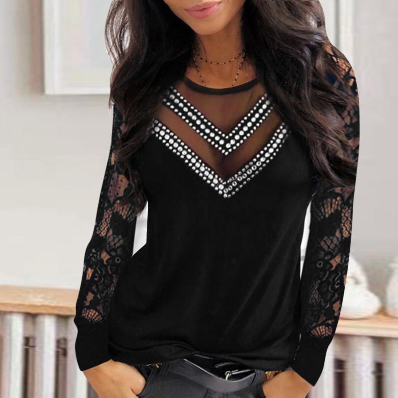 Women's Blouses & Shirts 40#Women Sexy Longe Sleeve Lace Sequins Hallow Out V-Neck Long Sleeves Solid Elegant Pullover Daily Basic Tops
Women's Blouses & Shirts 40#Women Sexy Longe Sleeve Lace Sequins Hallow Out V-Neck Long Sleeves Solid Elegant Pullover Daily Basic Tops