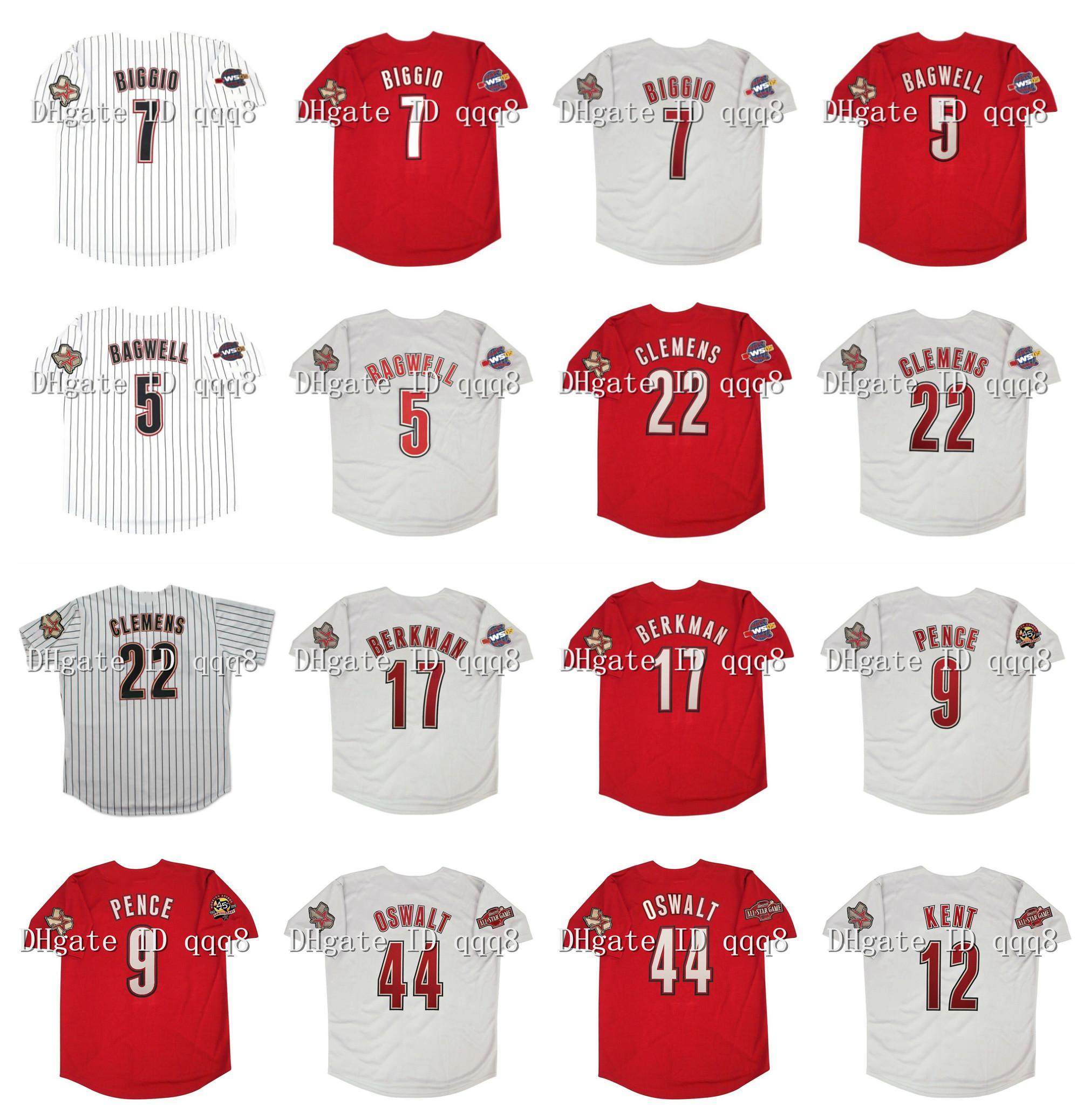 Vintage 2005 Houston Baseball Jersey 7 Craig Biggio 5 Jeff Bagwell 22 Roger Clemens 17 Lance Berkman 44 Roy Oswalt 9 Hunter Pence 12 Jeff Ke, As pic
Vintage 2005 Houston Baseball Jersey 7 Craig Biggio 5 Jeff Bagwell 22 Roger Clemens 17 Lance Berkman 44 Roy Oswalt 9 Hunter Pence 12 Jeff Ke, As pic