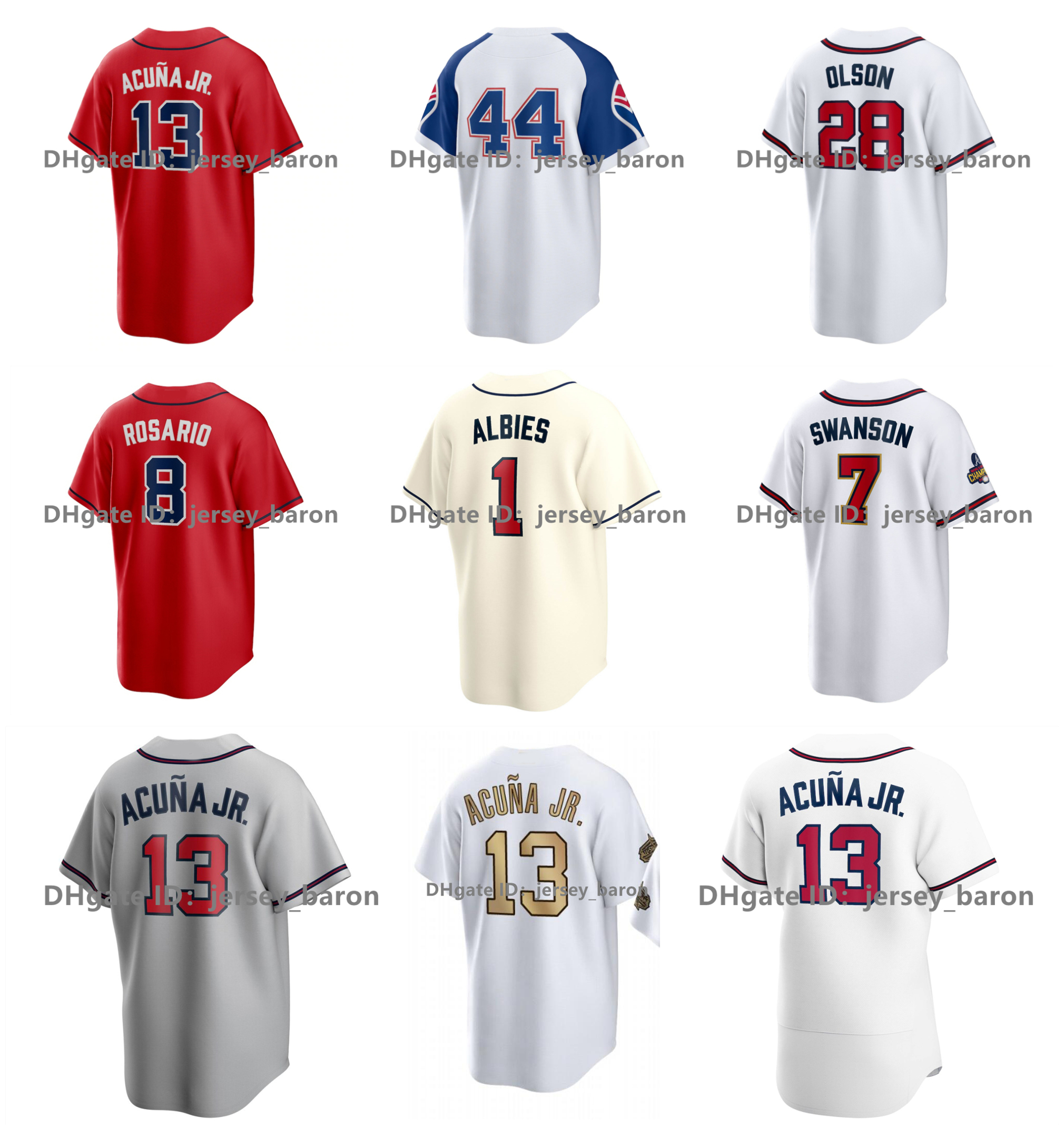 Ronald Acuna Jr. Matt Olson Baseball Jersey Brave Dansby Swanson William Contreras Travis d'Arnaud Max Fried Ozzie Albies Luke Jackson Austin Riley Hank Aaron Jones, Men size s-4xl
Ronald Acuna Jr. Matt Olson Baseball Jersey Brave Dansby Swanson William Contreras Travis d'Arnaud Max Fried Ozzie Albies Luke Jackson Austin Riley Hank Aaron Jones, Men size s-4xl
