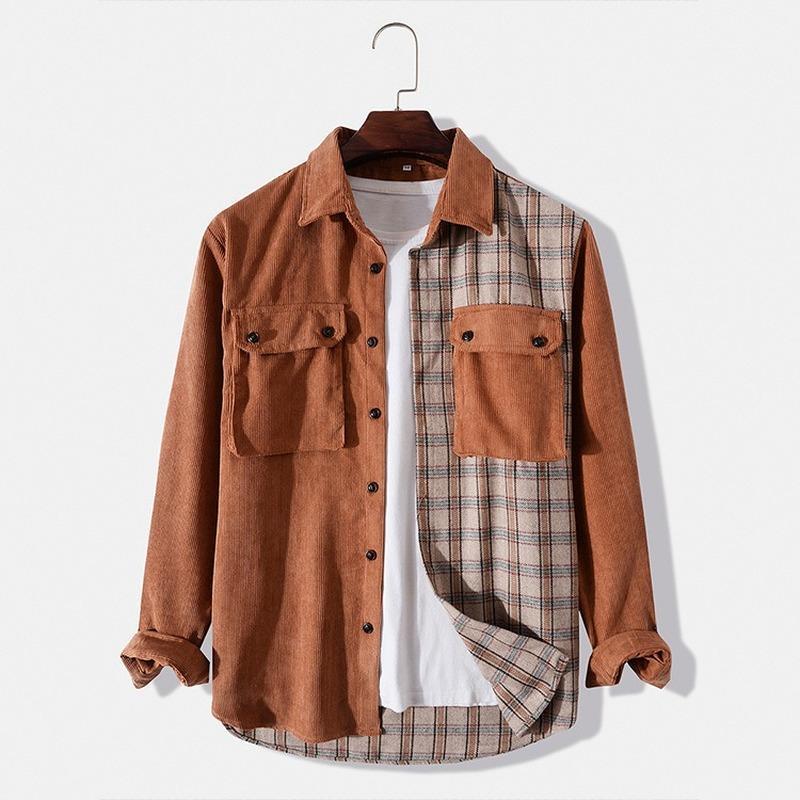 Men' Casual Shirts Check Corduroy Patchwork Shirt Autumn Long Sleeve Button 2022 Clothing -2XL, Brown
Men' Casual Shirts Check Corduroy Patchwork Shirt Autumn Long Sleeve Button 2022 Clothing -2XL, Brown
