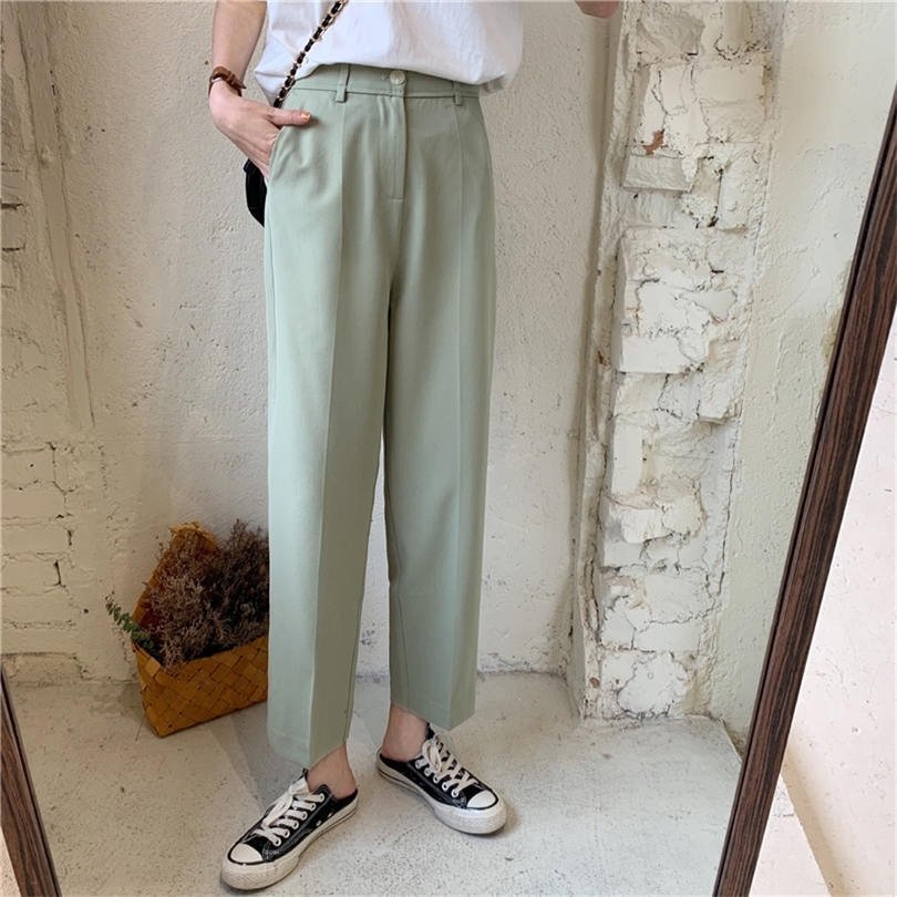 BGTEEVER Summer Chic Women Pants High Waist Buttons Pockets Female Suit Pants Casual Women Trousers pantalon femme 2020 T200422