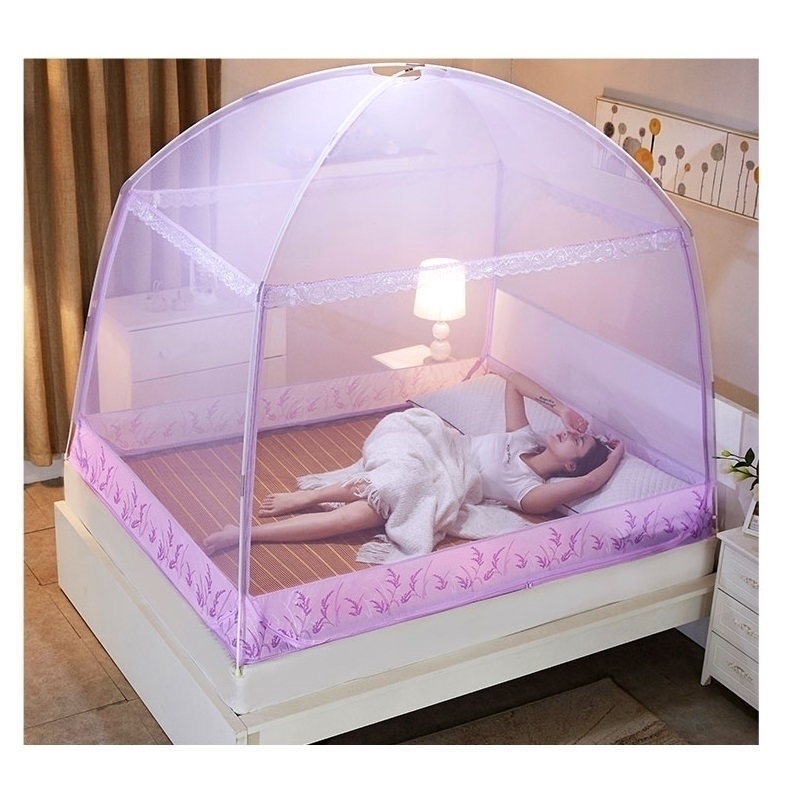 Romantic Purple Threedoor Mosquito Net For Adults Bed Summer Portable Insect Repellent Tent Mesh ting Y200417