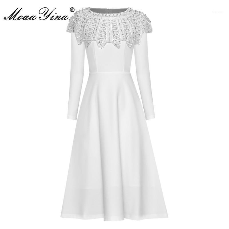 Casual Dresses MoaaYina Fashion Designer Dress Spring Women' O-Neck Ruffles Crystal Beaded Long Sleeve Solid Color Elegant, Black
Casual Dresses MoaaYina Fashion Designer Dress Spring Women' O-Neck Ruffles Crystal Beaded Long Sleeve Solid Color Elegant, Black