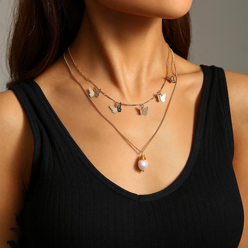 Chains Natural Freshwater Pearl Necklace Female European And American Ins Temperament Personality Golden Butterfly Clavicle ChainChains
Chains Natural Freshwater Pearl Necklace Female European And American Ins Temperament Personality Golden Butterfly Clavicle ChainChains