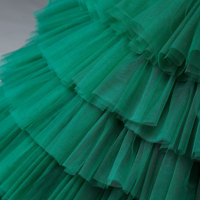 Adorable Green Ball Gown Wer Girl Dresses Princess Sheer Long Sleeves Appliques Jewel Neck Toddler Birthday Party Gowns 403 6660311