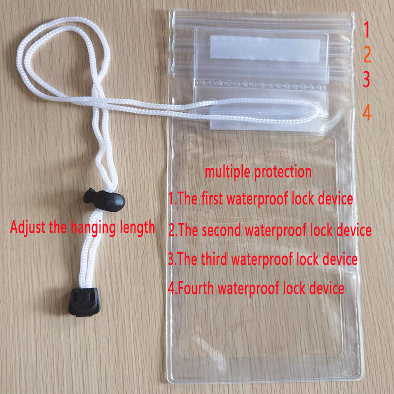 M3U Outdoor Waterproof Swimming Moisture-proof Mobile Phone Safety Cover PE Material 4-layer Waterproof Lock Automatic Adjustment of Lanyard Length 
M3U Outdoor Waterproof Swimming Moisture-proof Mobile Phone Safety Cover PE Material 4-layer Waterproof Lock Automatic Adjustment of Lanyard Length